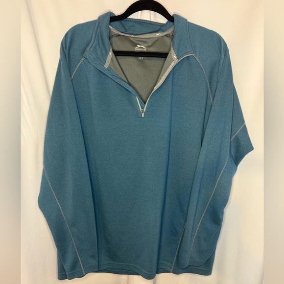 Slazenger Men’s Blue Golf Quarter-Zip Pullover - Picture 1 of 4